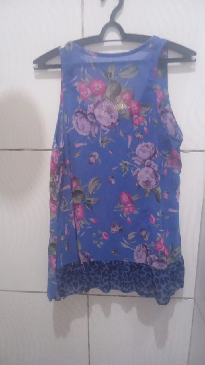 Camisa Regata Estampas Floral Feminina G  - Foto 4