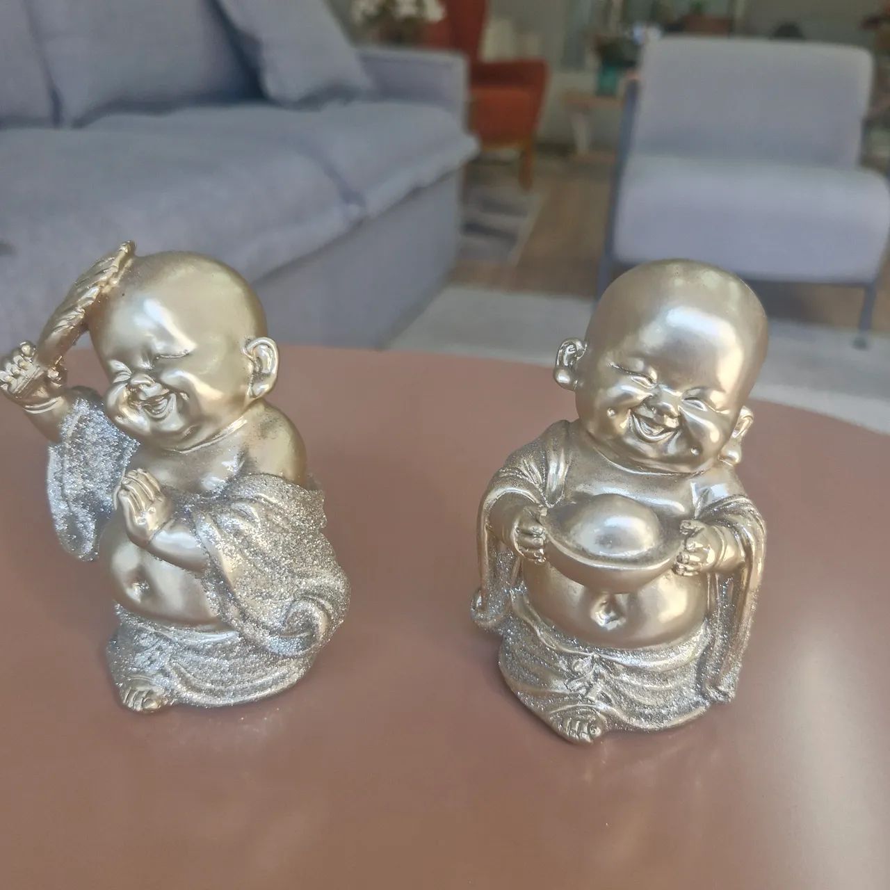 Dupla de Budas dourado