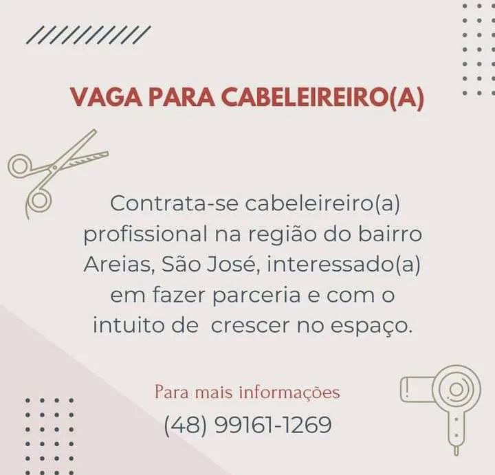 Vaga para cabeleireiro (a)