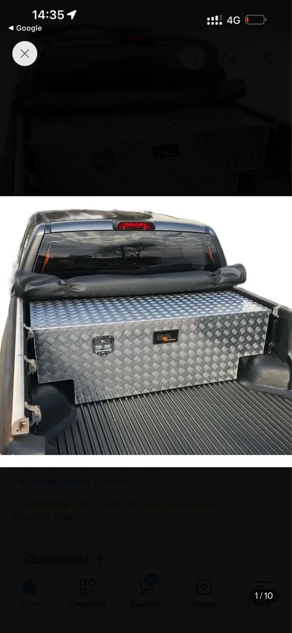 Caixa Box para caçamba ford ranger 