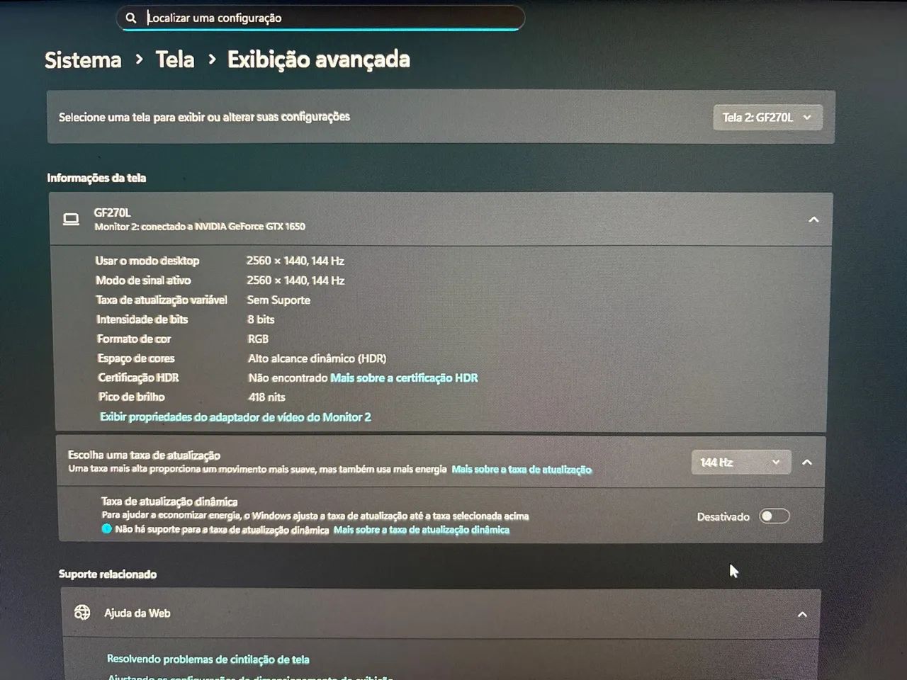 Monitor 27 polegadas 144hz - Foto 4