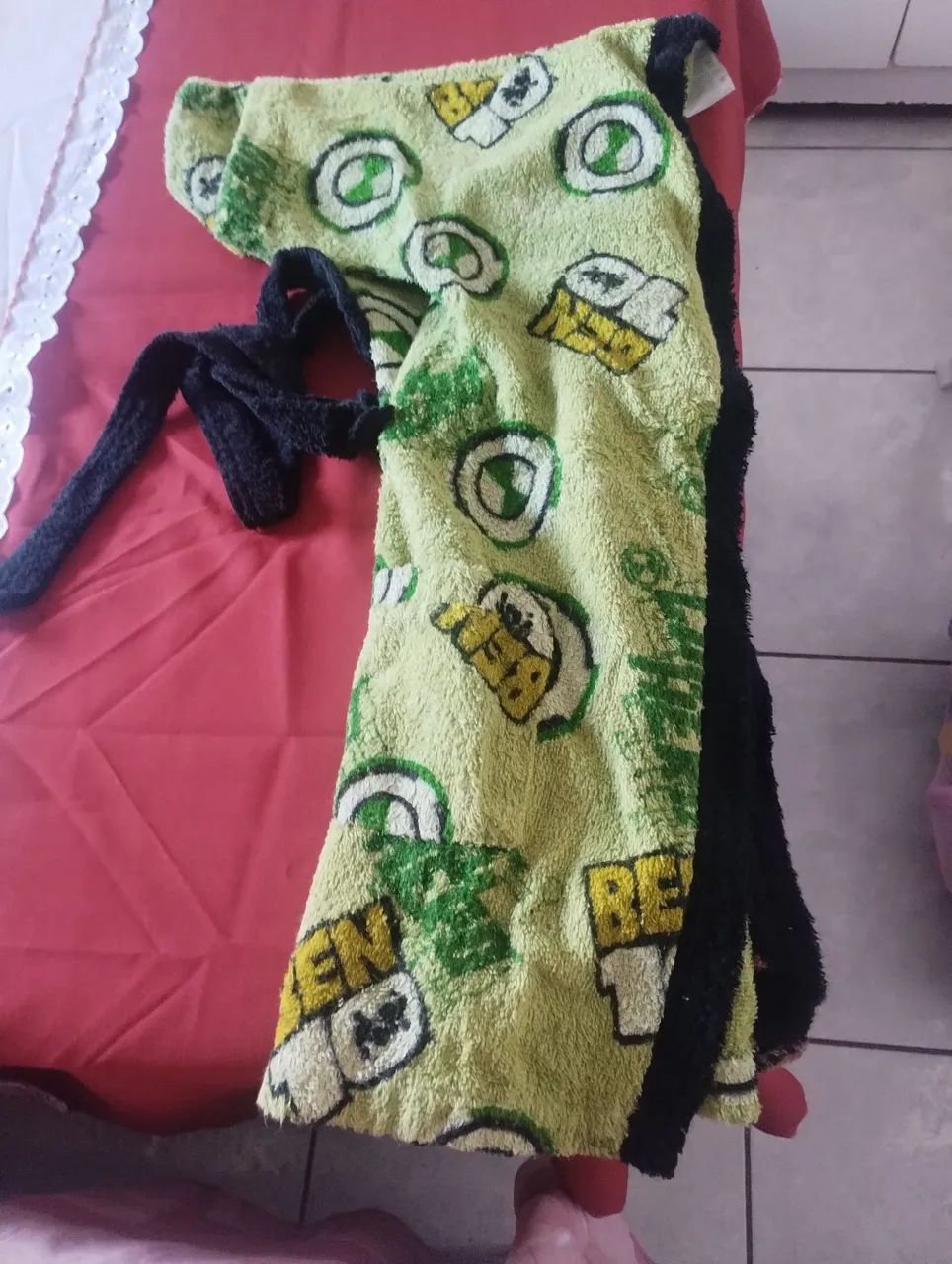 Roupão infantil para menino.