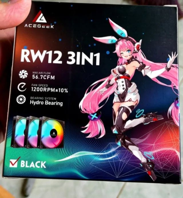 Kit com 3 ventoinhas RGB 120mm para computador - Foto 2