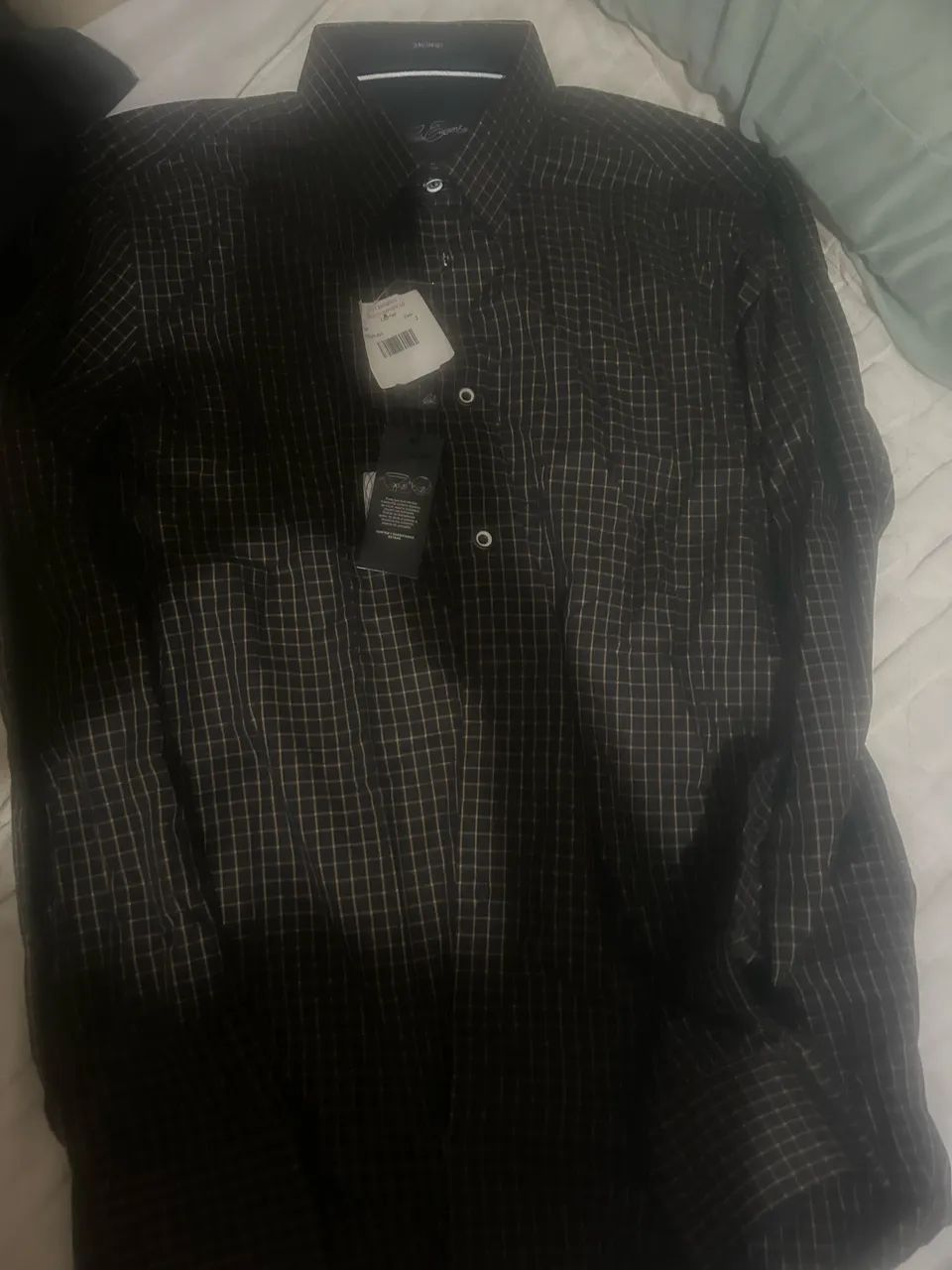camisa social manga longa, preta. Nova.