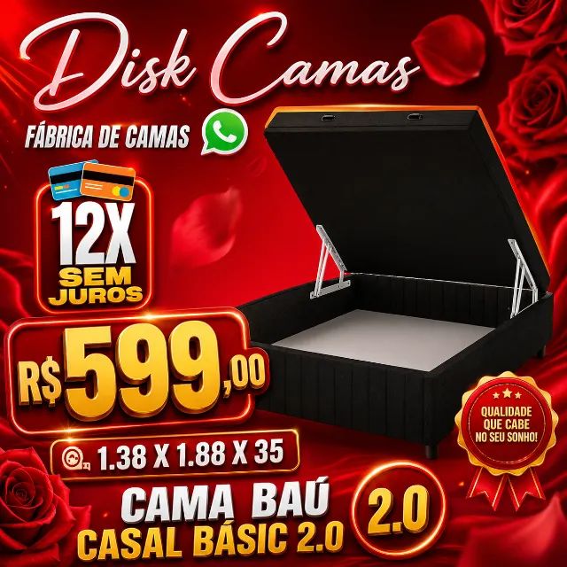 Transforme Seu Quarto com a Cama Baú Casal Basic 2.0 - Apenas R$599!