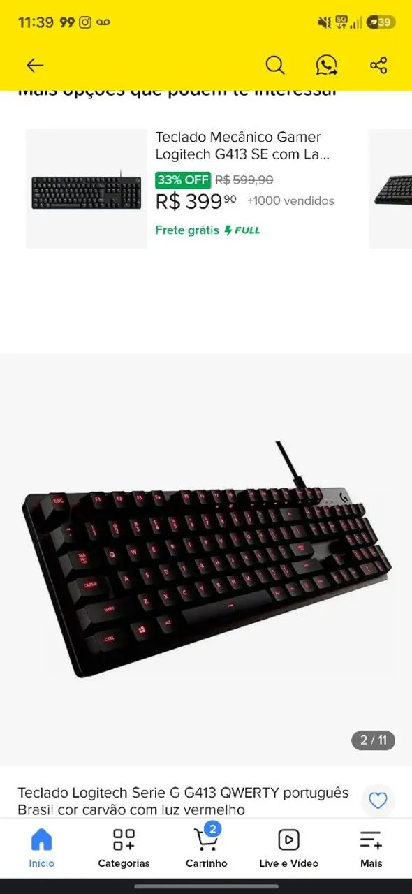 Teclado Logitech g413 caron  - Foto 2