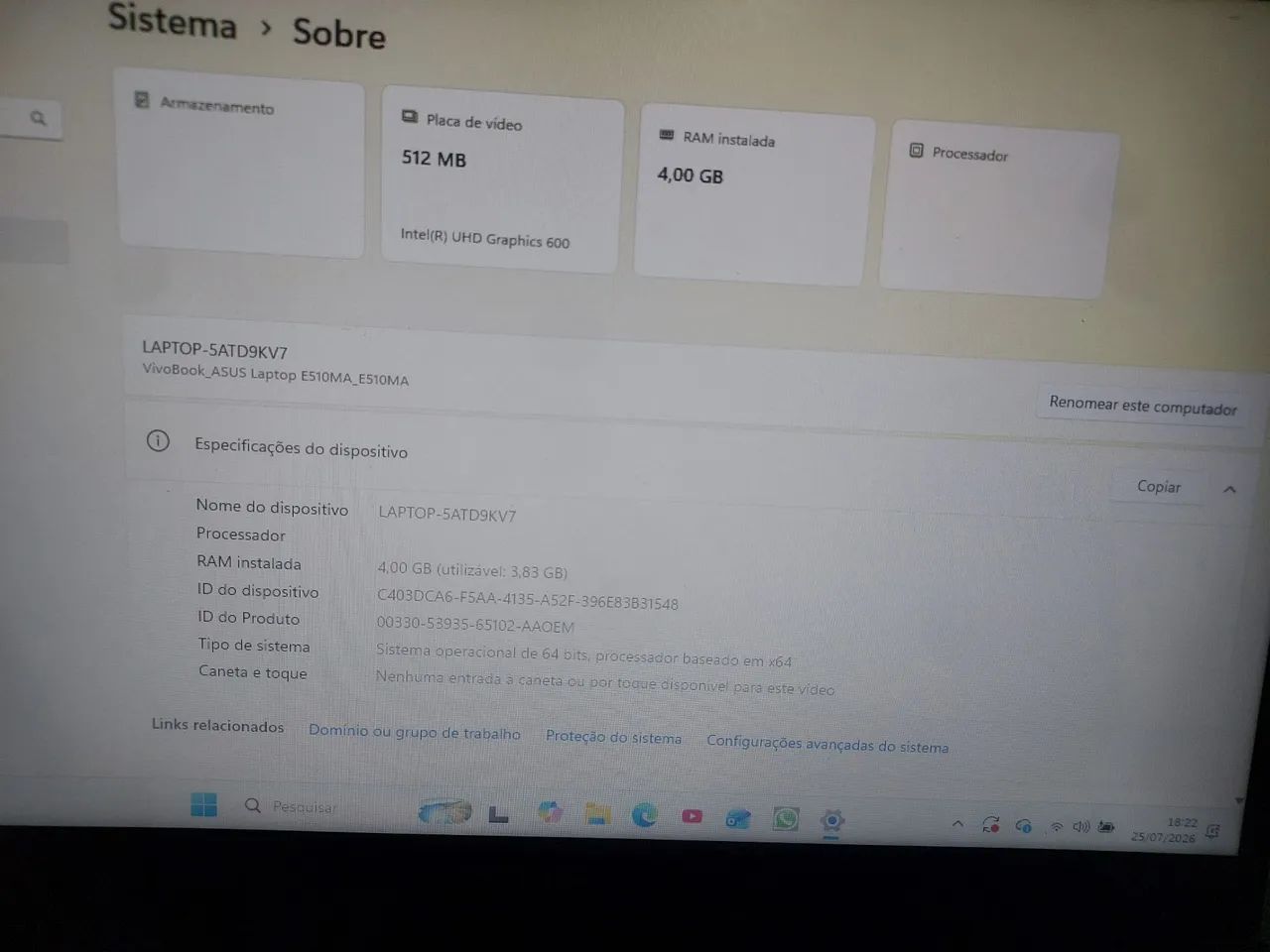 Vendo notebook marca asus com bateria viciada  - Foto 5
