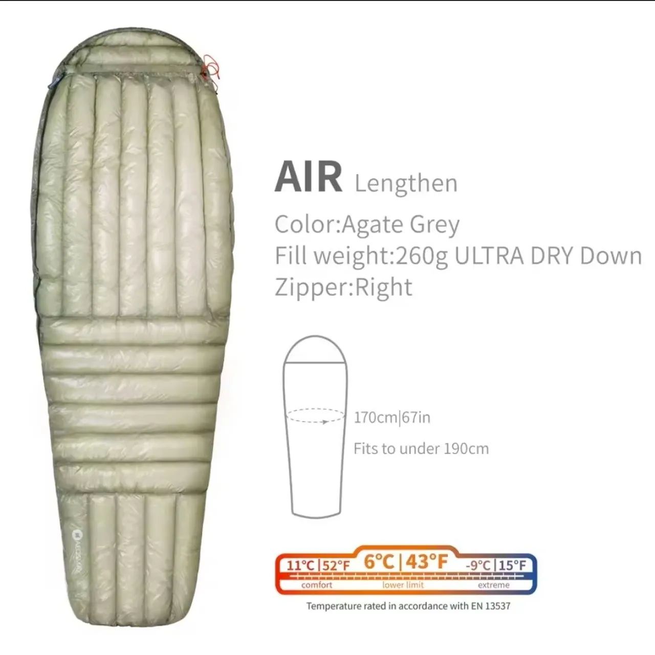 Saco de Dormir Aegismax Air Pluma de Ganso Ultra Light 