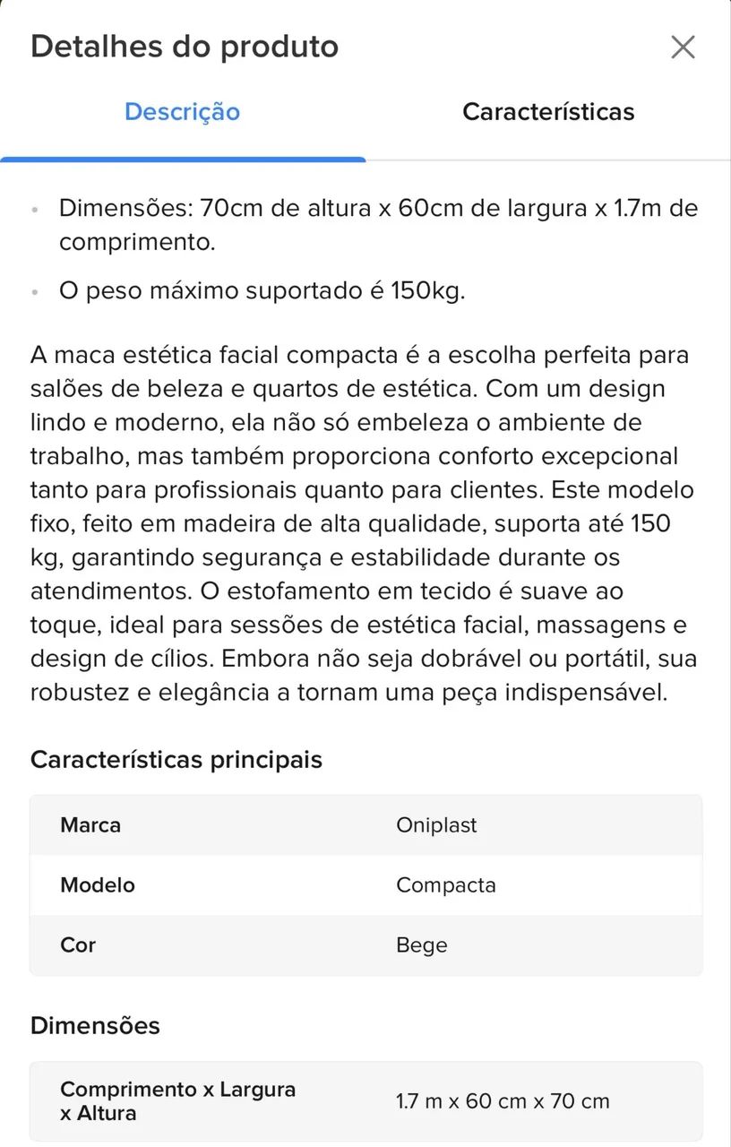 Maca Estética Facial Compacta Extensão de Cílios Cor Bege Oniplast - Foto 4