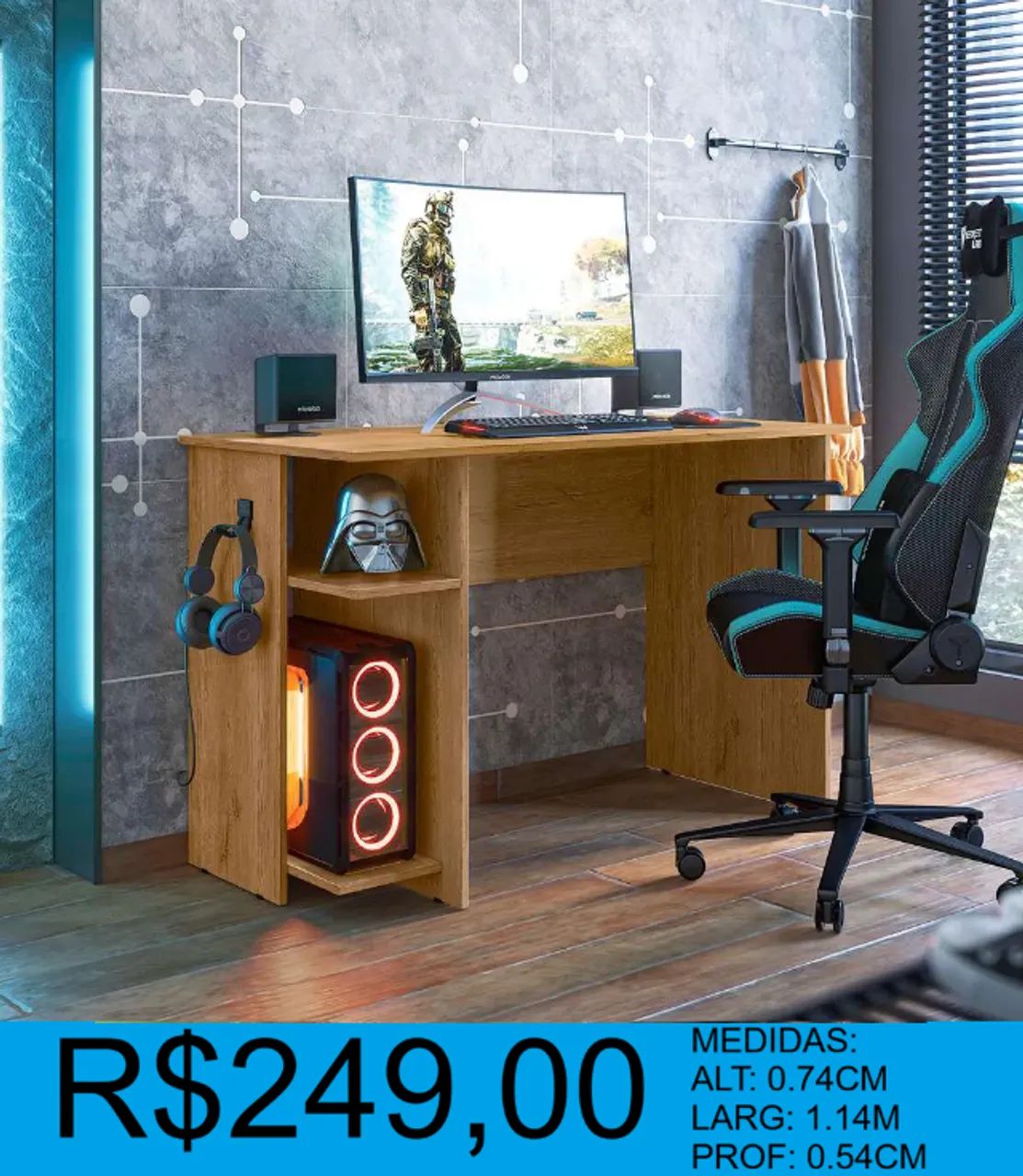Escrivaninha gamer com preço imperdivel - a pronta entrega  - Foto 5