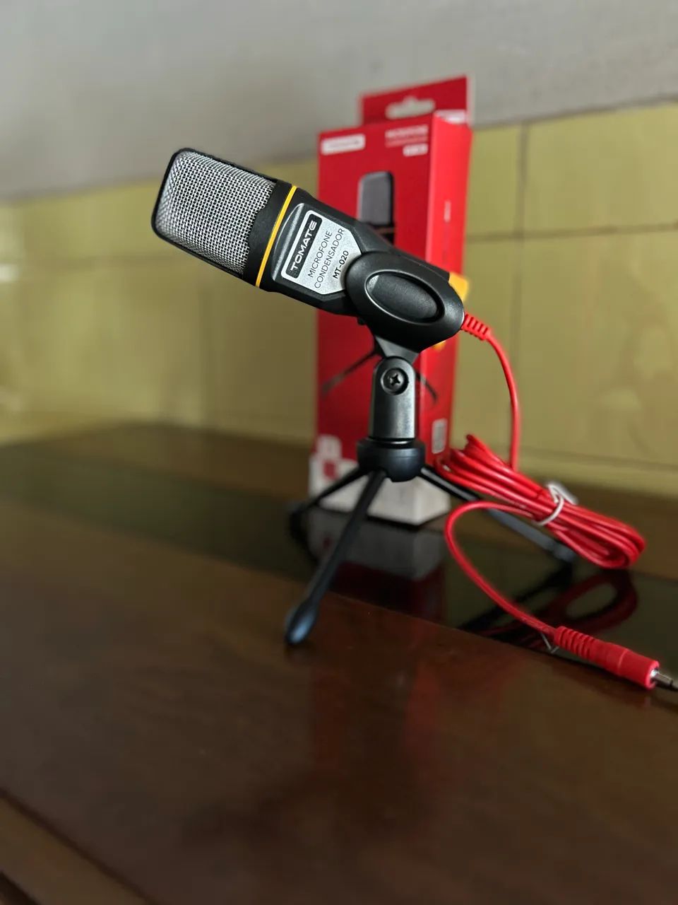 Microfone Condensador Profissional USB P2 com Tripé Estúdio PC Streaming