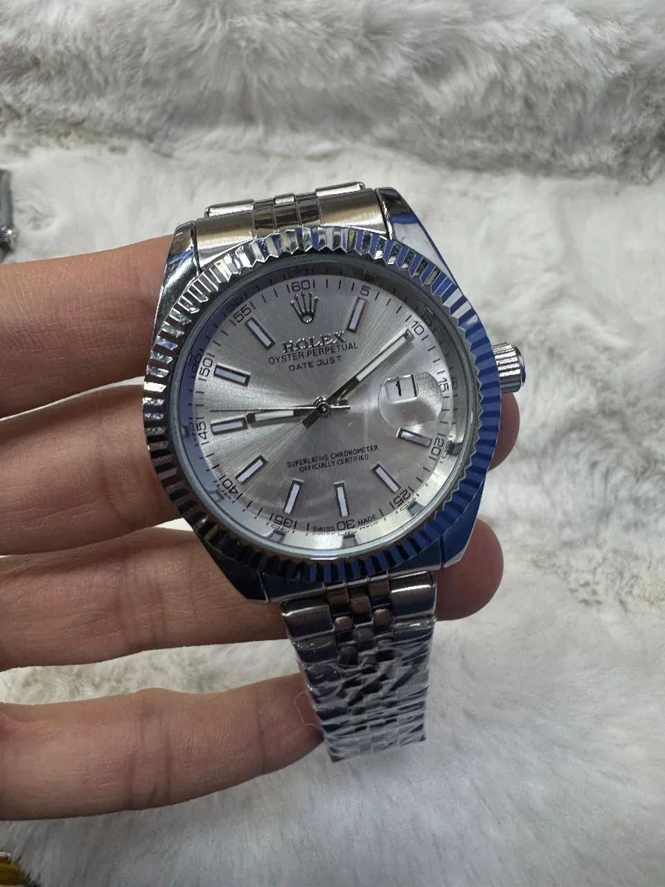 Relógio Estilo Rolex DateJust Fundo de Vidro - Foto 4