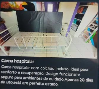 Cama hospitar nova 30 dias de uso