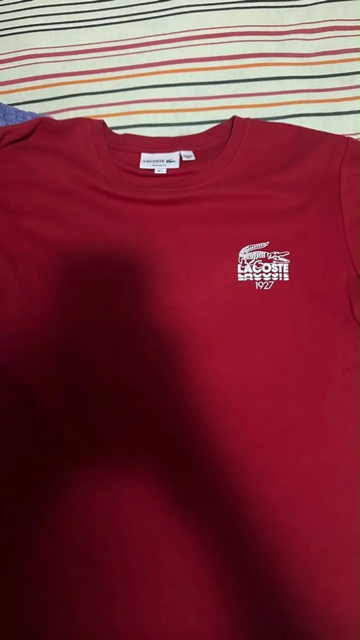 Camiseta Lacoste Vermelha Original - Foto 2