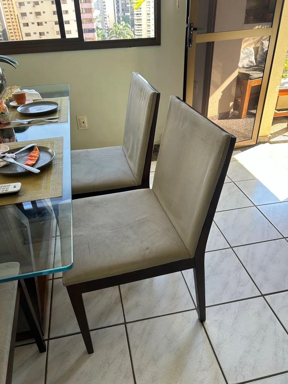 Jogo de 6 cadeiras para mesa de jantar, cadeiras usadas de madeira  - Foto 3