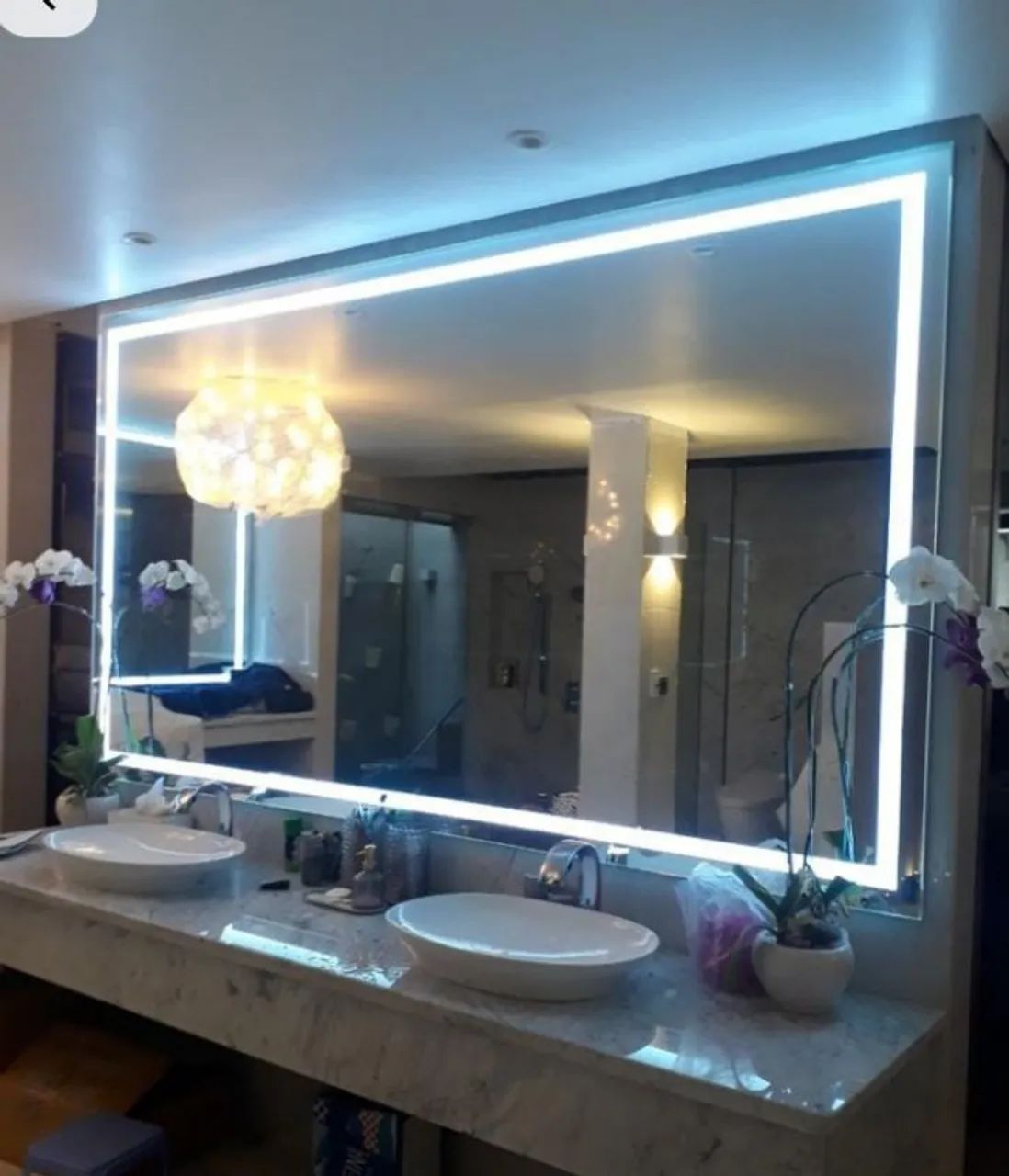Espelho Jateado com LED Design Exclusivo
