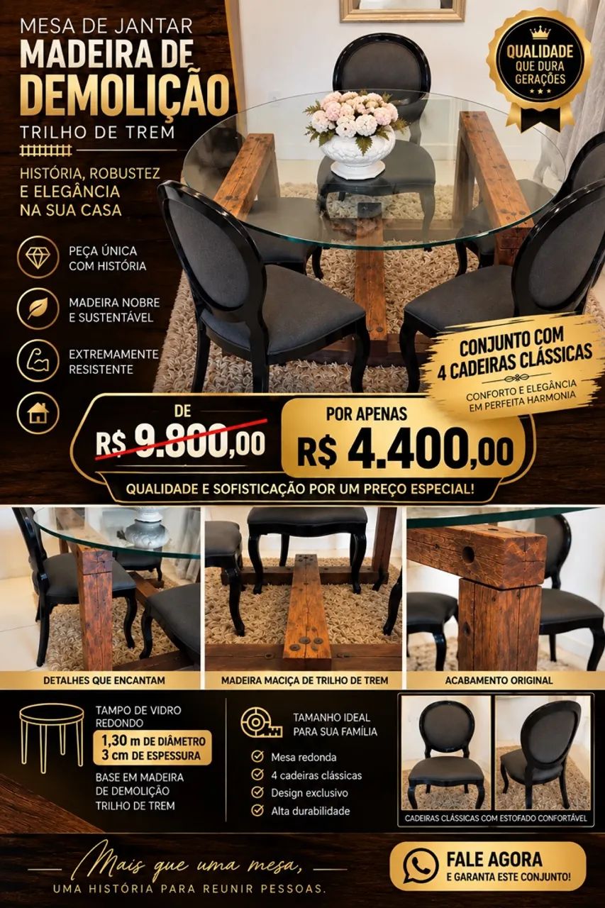 Mesa rústica  - Foto 2