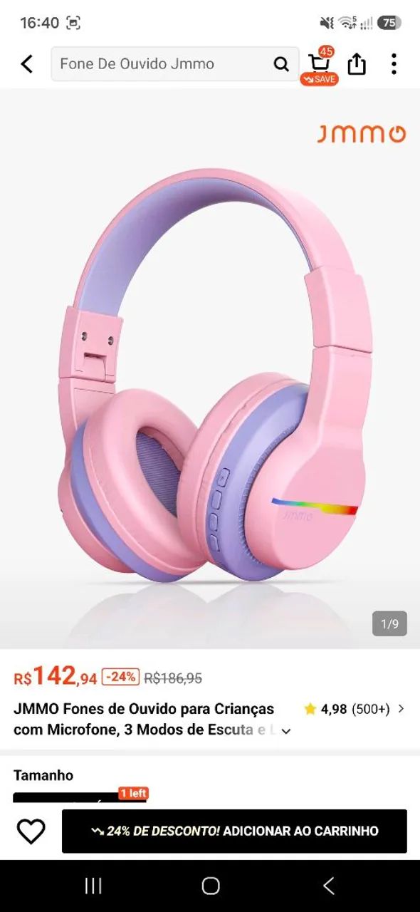 Headphone jmmo com fio