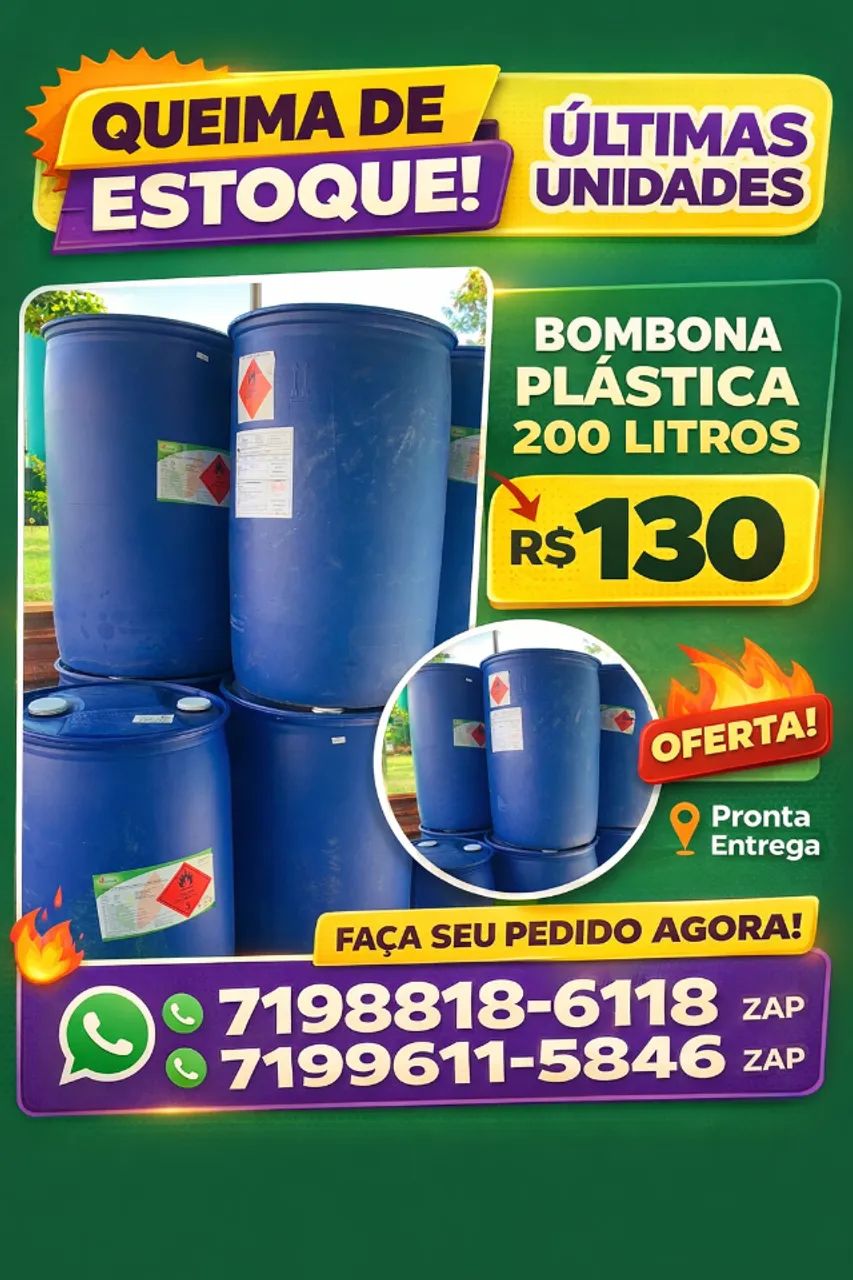 BOMBONA PLÁSTICA 200 LITROS