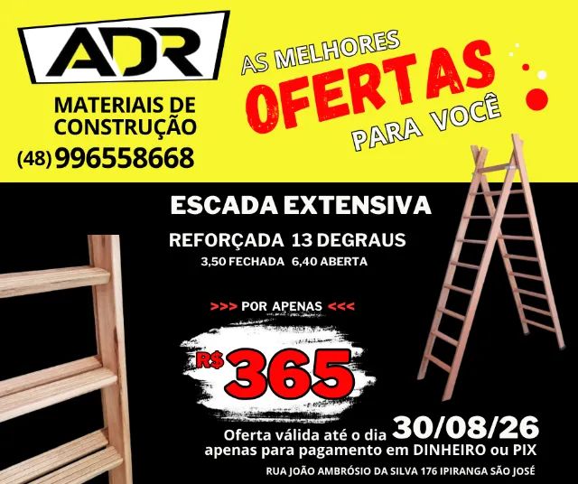 Escada De Eucalipto Extensiva 13 Degraus