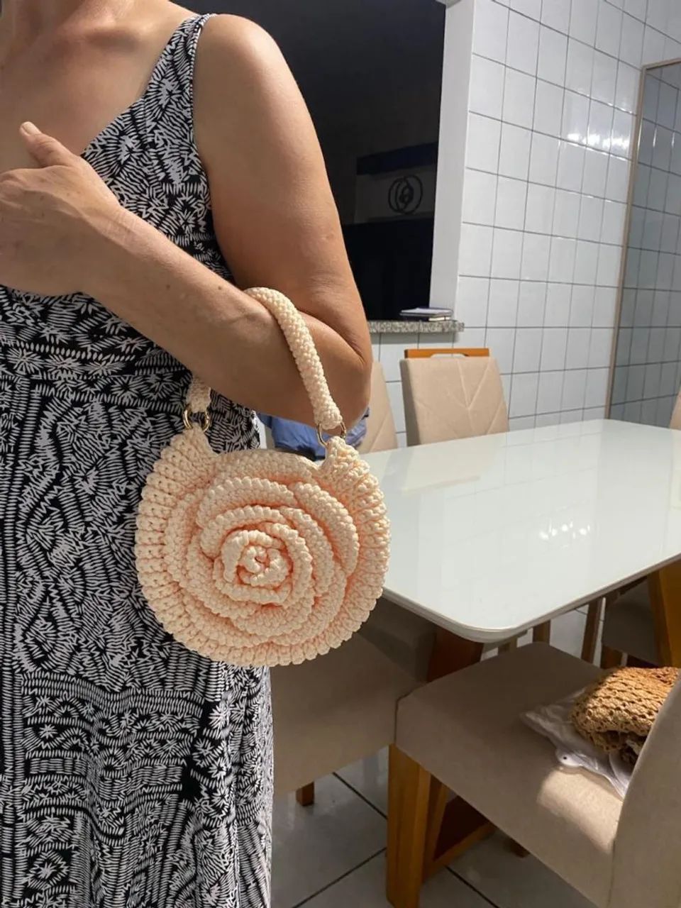 Bolsa de braço Cor Creme de Fio Náutico  - Foto 4