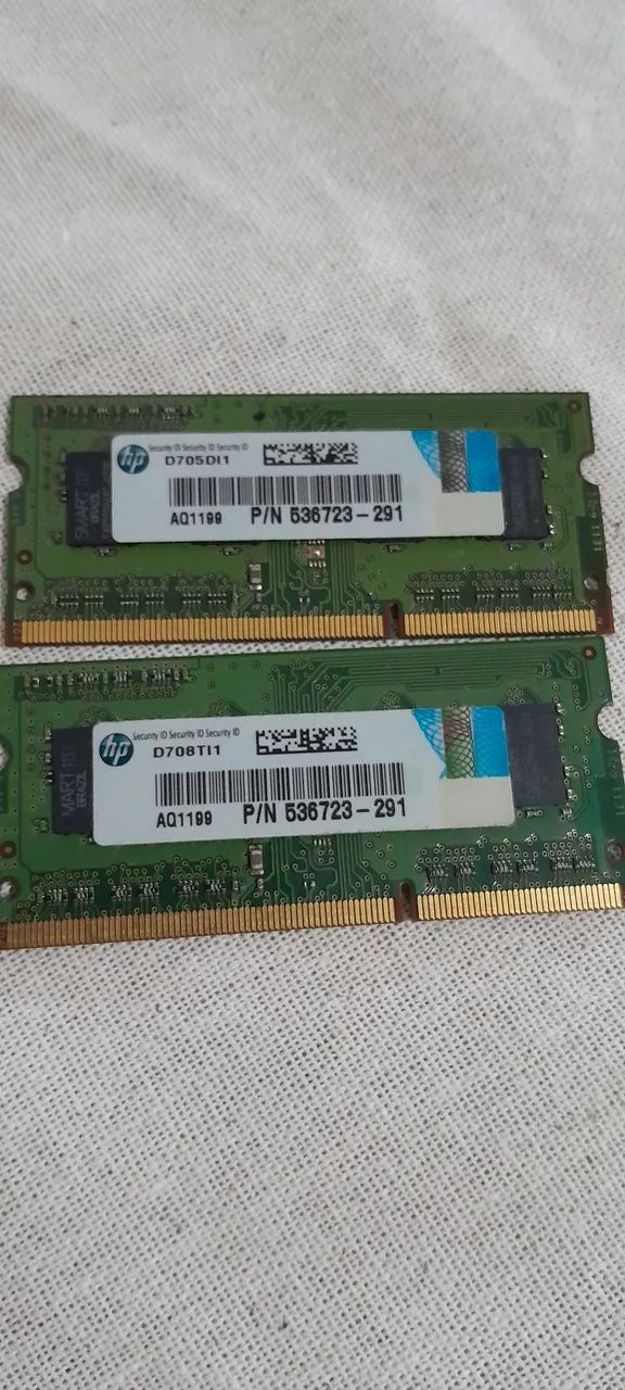 Memórias RAM Notebook ? 2x 2GB = 4GB Total