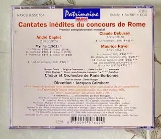 CD Cantates inédites du concours de Rome (made in Germany)  - Foto 2