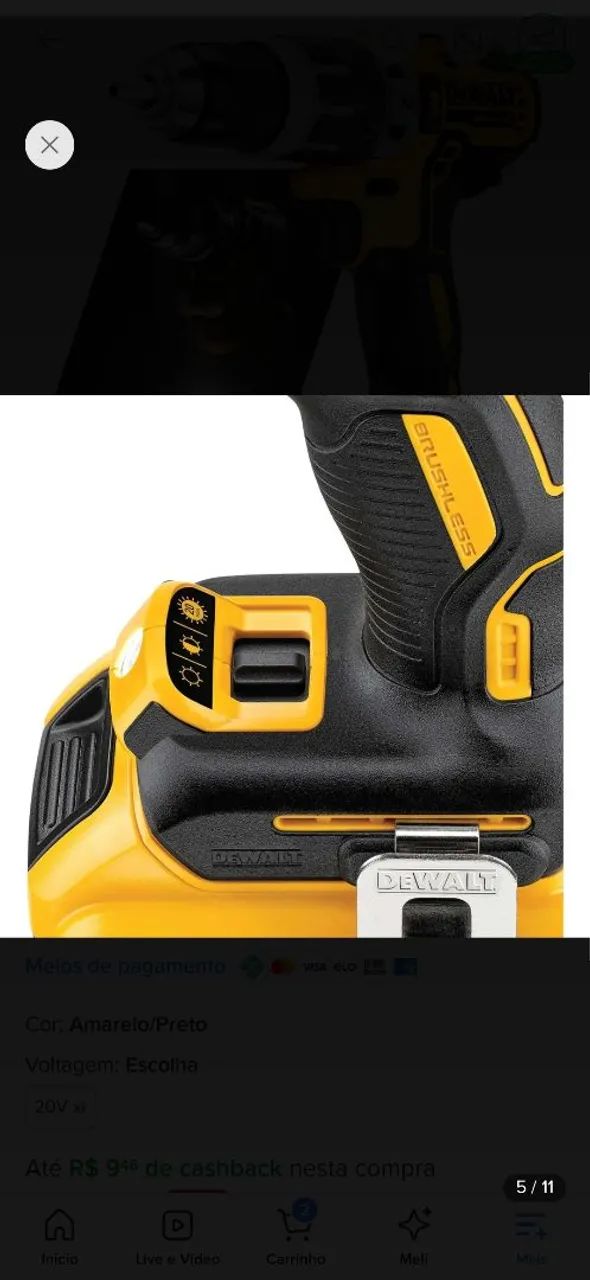 Furadeira e de dewalt dcd 796b - Foto 5