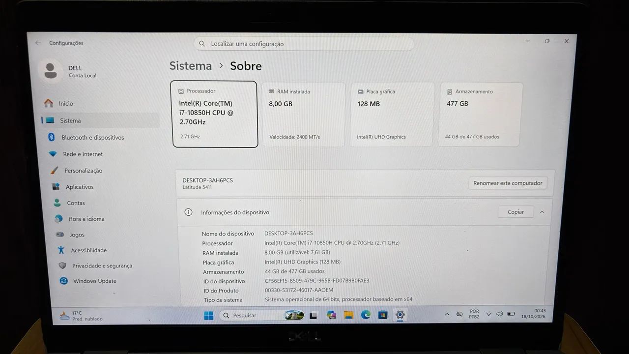 Notebook Dell Latitude 5411 i7  - Foto 5