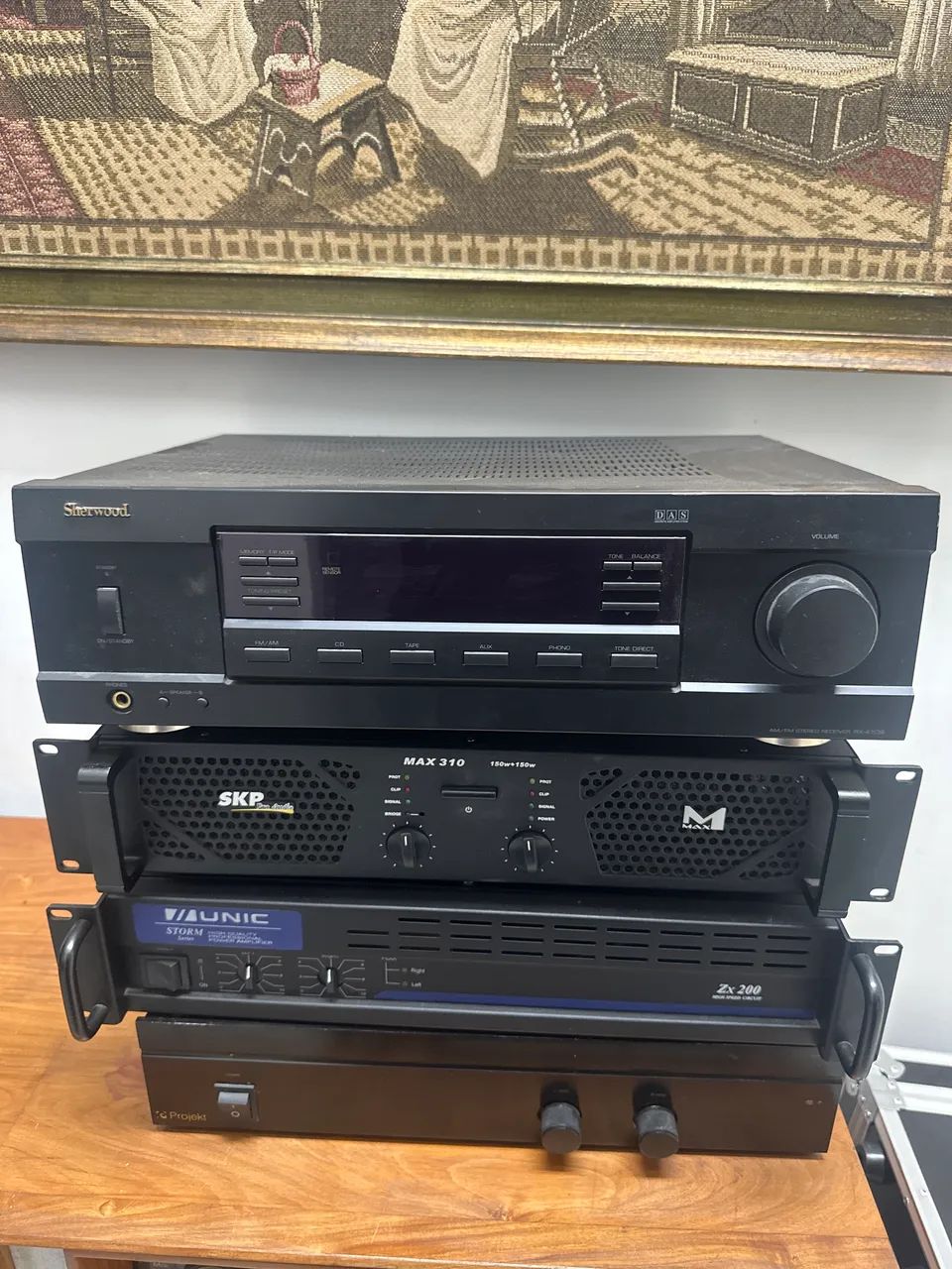 Lote de receiver a amplificador 