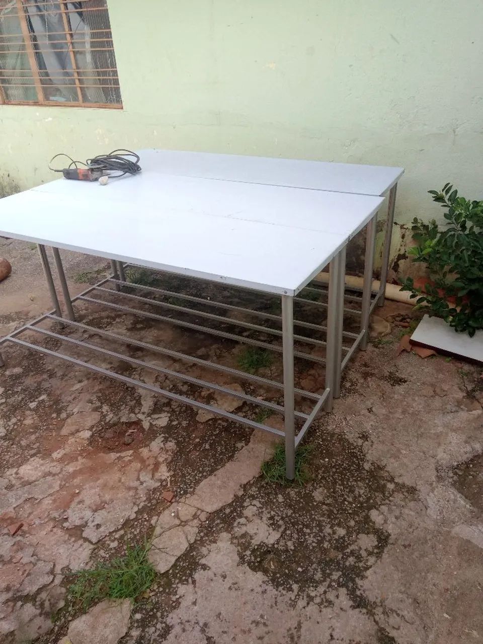 Mesa tampo de inox 