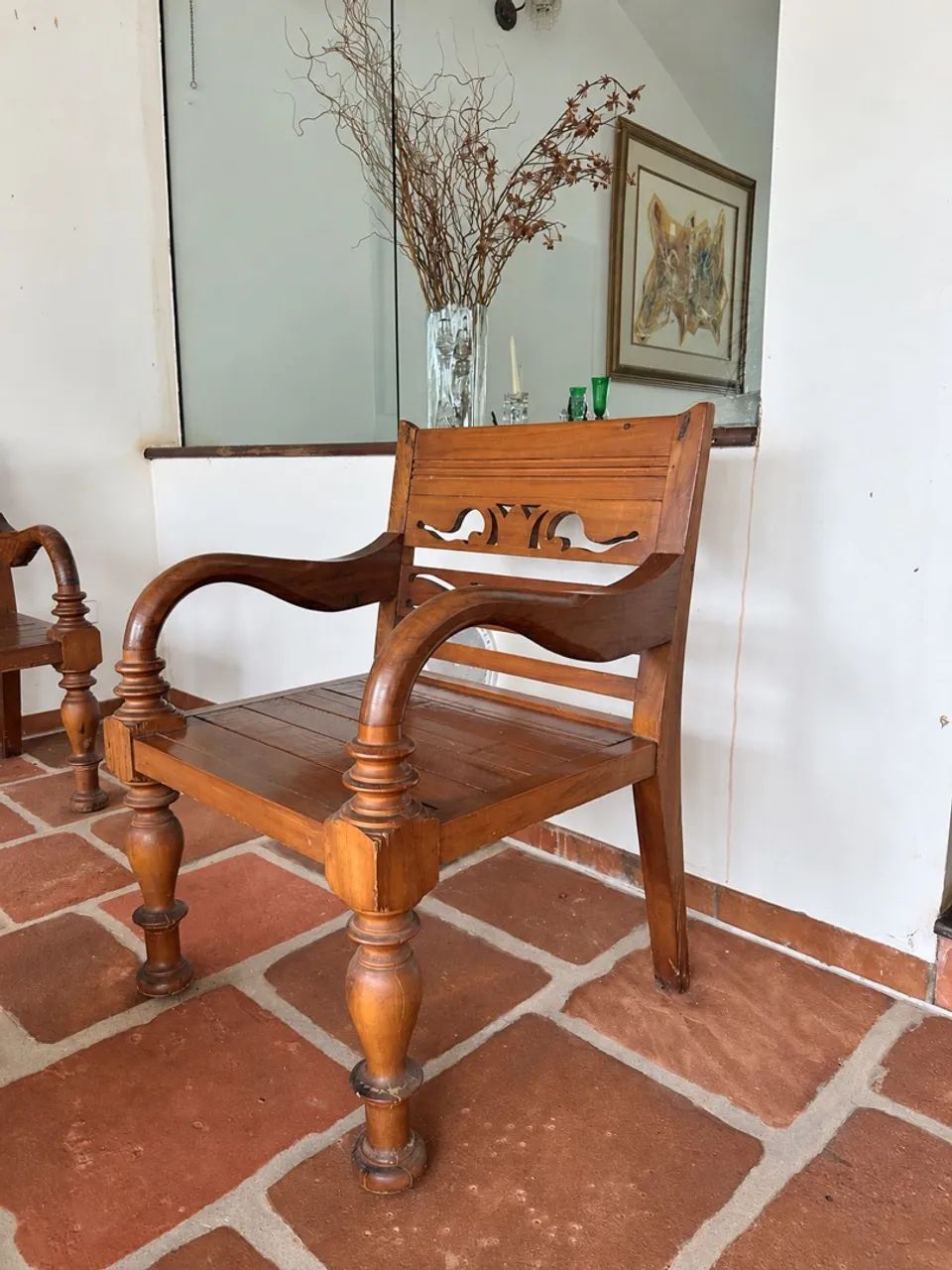 Móveis premium Dany Home | Dois bancos e poltrona em madeira - Foto 5