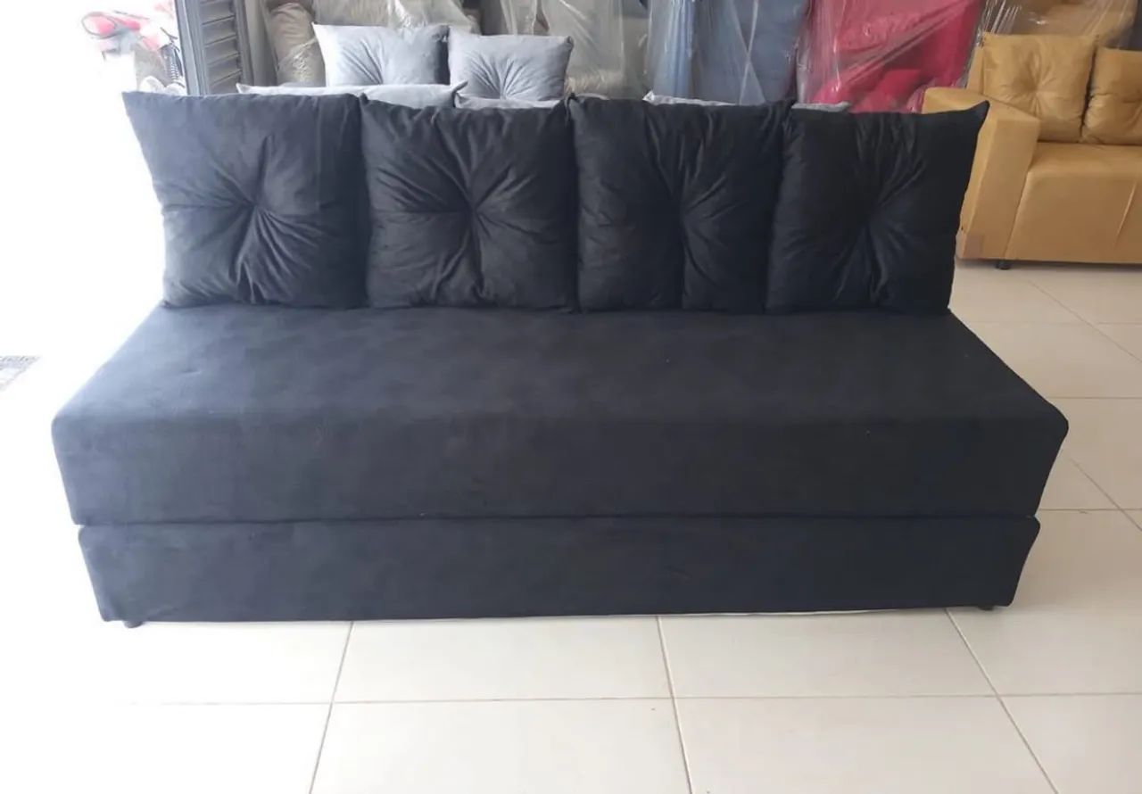 SOFÁ CAMA NOVOS COM 4 ALMOFADAS - Foto 3