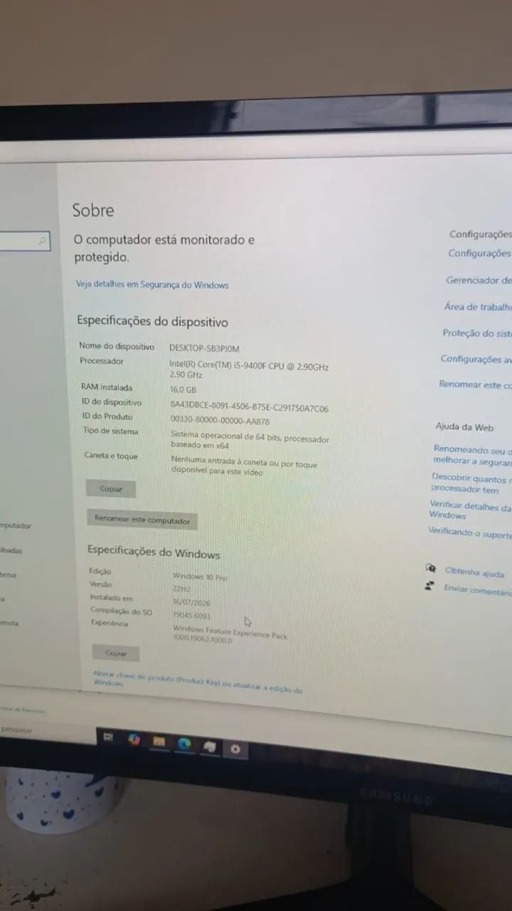 COMPUTADOR GAMER I5 9400F