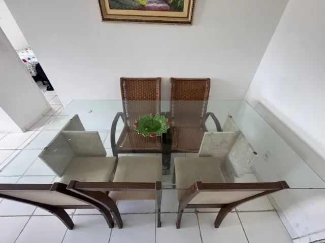 MESA DE VIDRO E OS PES DE MARMORE DE SALA DE ESTAR  E JANTAR  - Foto 2