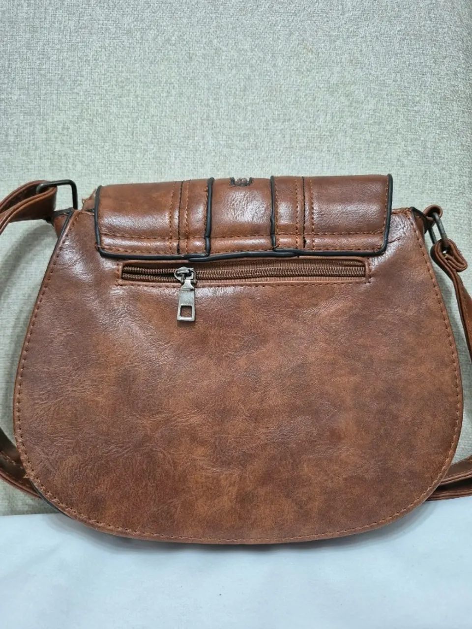 Bolsa Transversal Marrom Estilo Boho com Tachas - Usada, Bom Estado - Foto 2