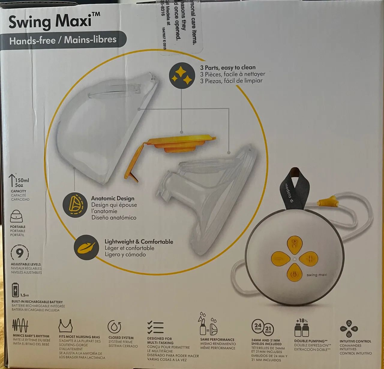 Extrator de Leite Elétrico Duplo Medela Swing Maxi Hands-Free - Foto 3