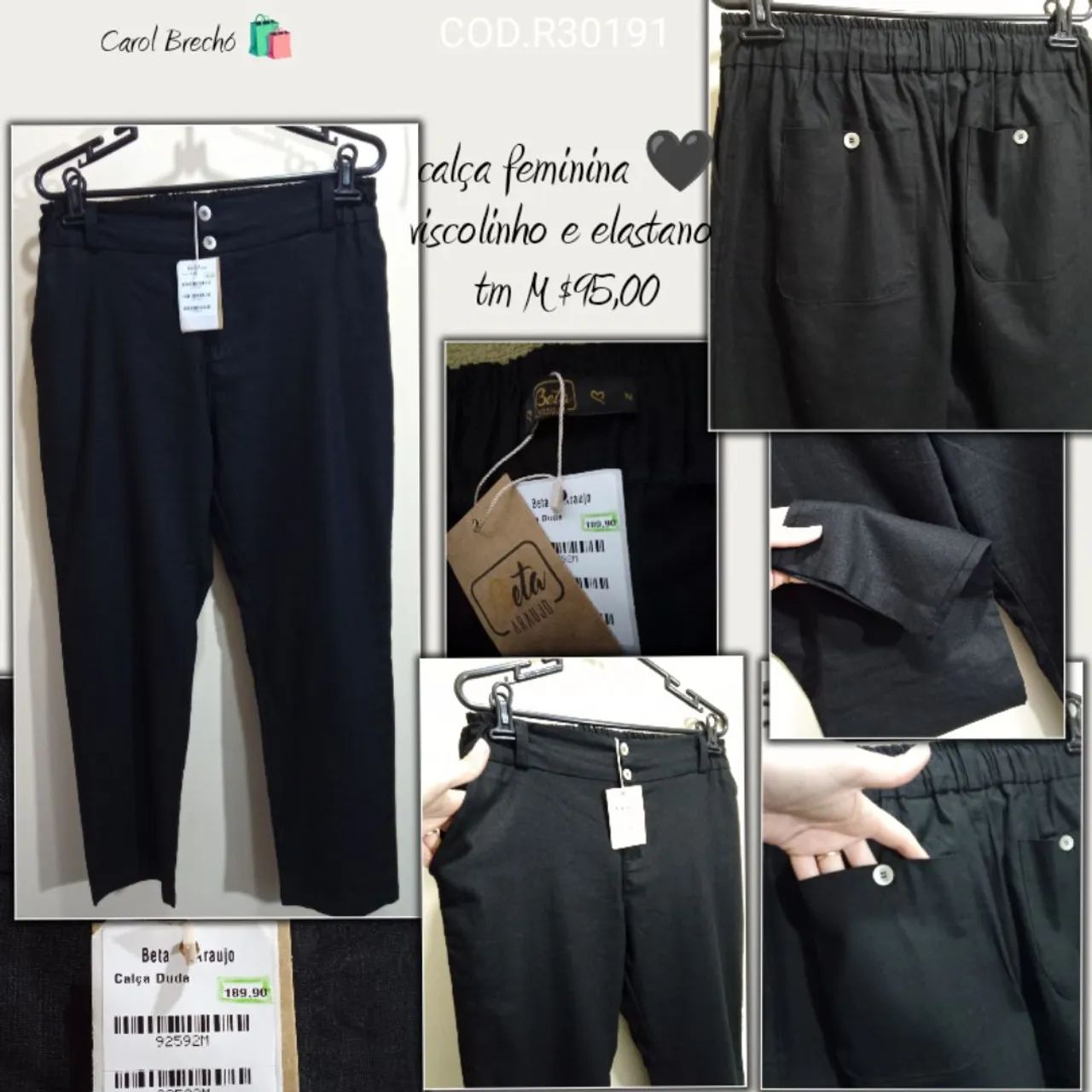 Calça feminina viscolinho 