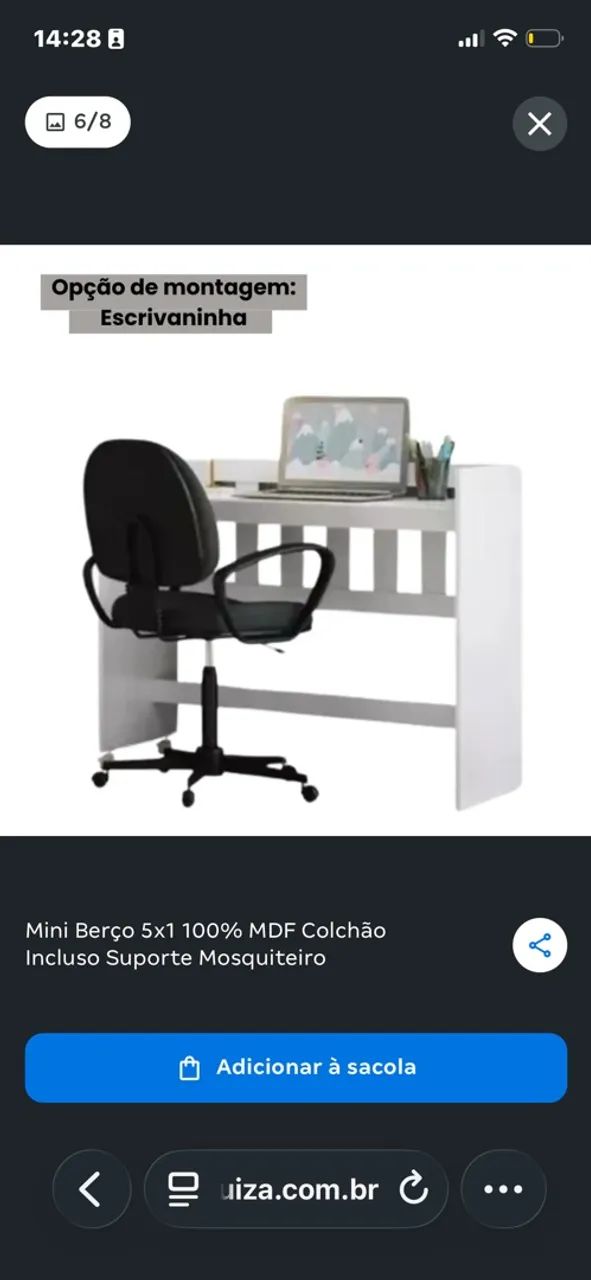 Mini berço em mdf  - Foto 3