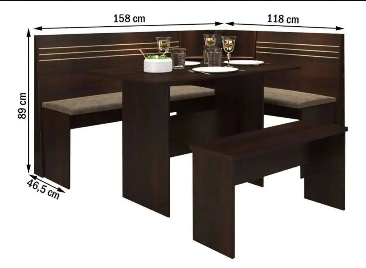 Conjunto canto alemão (mesa com bancos) - Foto 2