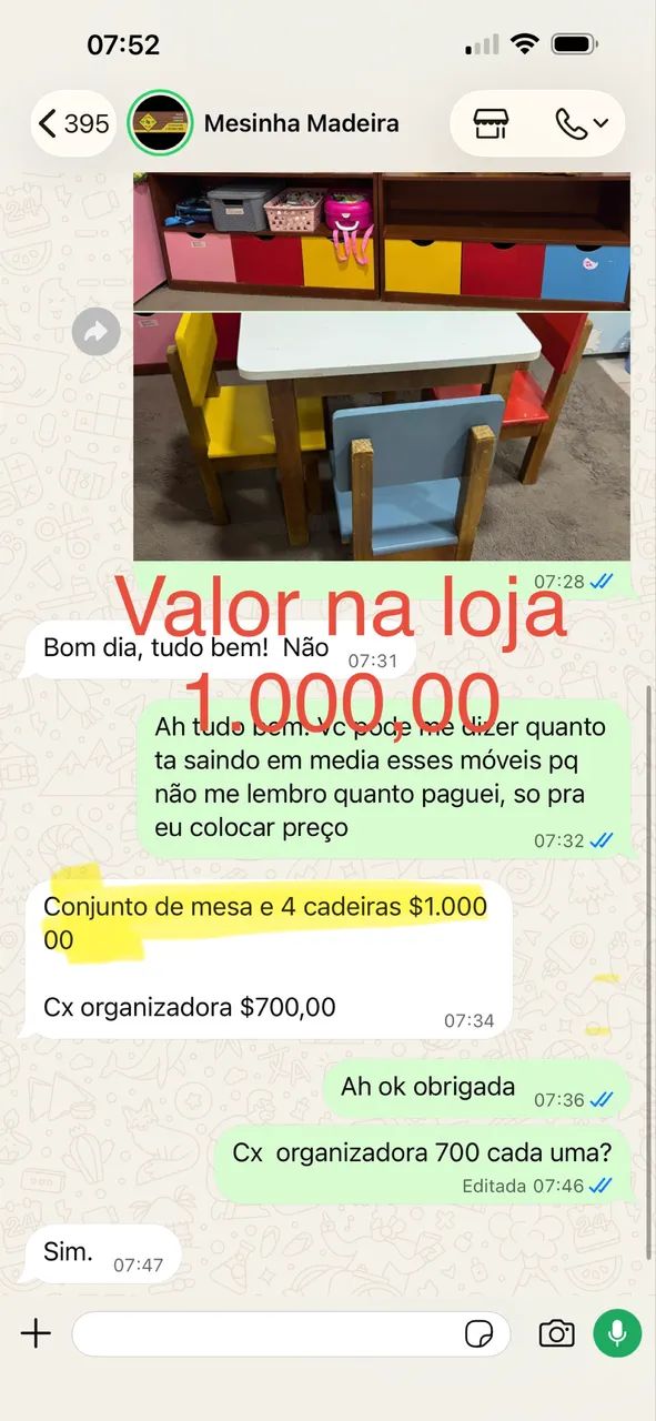 Mesinha com 4 cadeiras de MADEIRA - Foto 3
