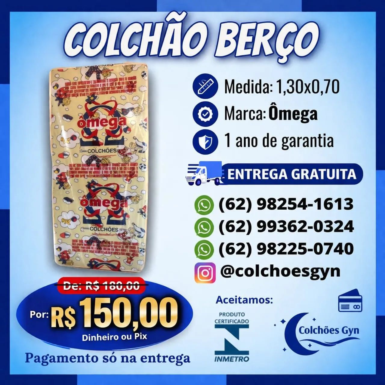 COLCHÃO BERÇO ENTREGA GRATUITA 