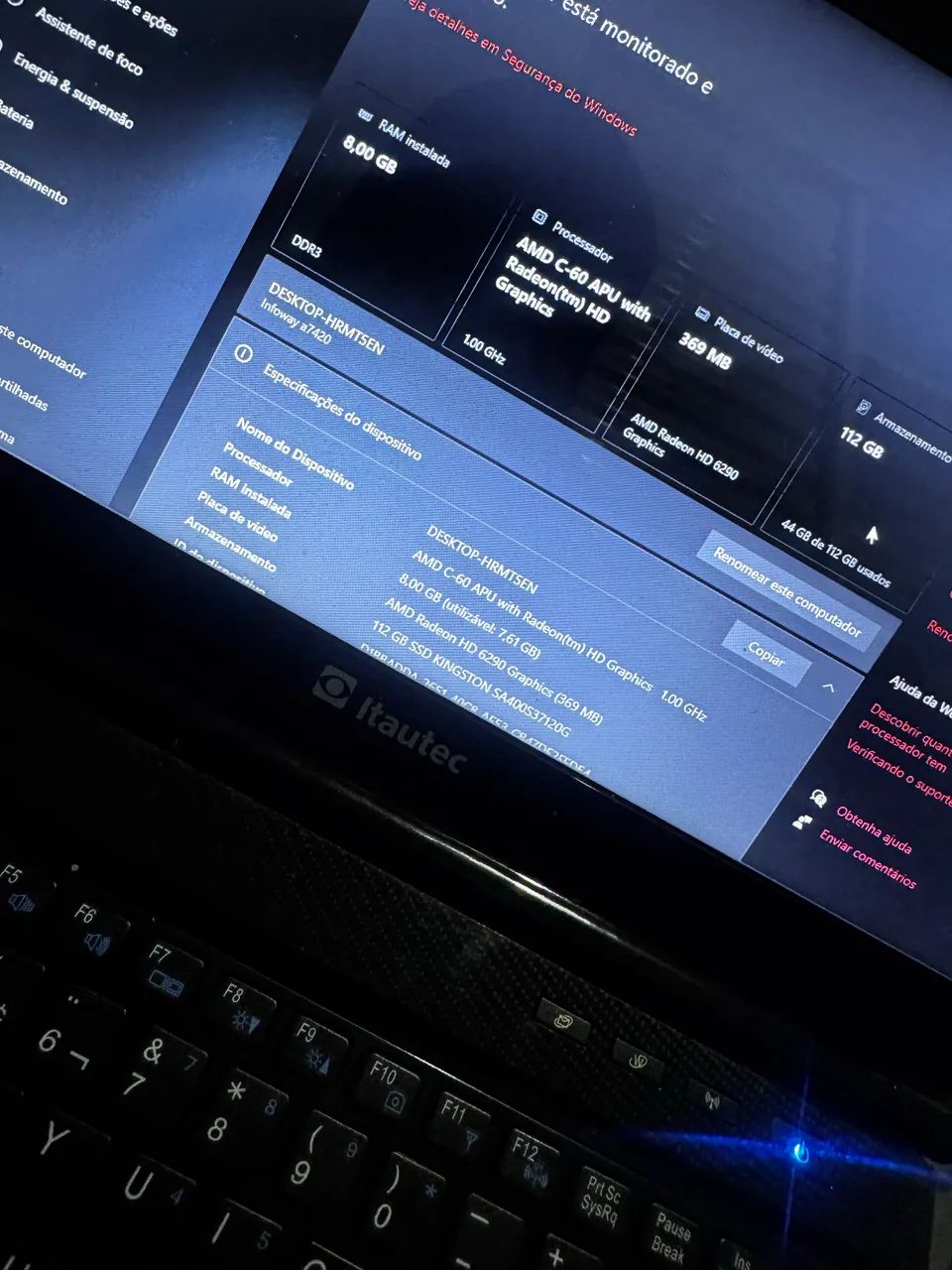 Notebook Itautec Infoway | 8GB RAM | SSD 112GB | Ideal para Estudos e Tarefas Básicas - Foto 3