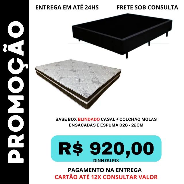 COLCHÃO + BASE BOX EM SUPER OFERTA IMPERDÍVEL DO MÊS APROVEITEM E GARANTA A SUA 