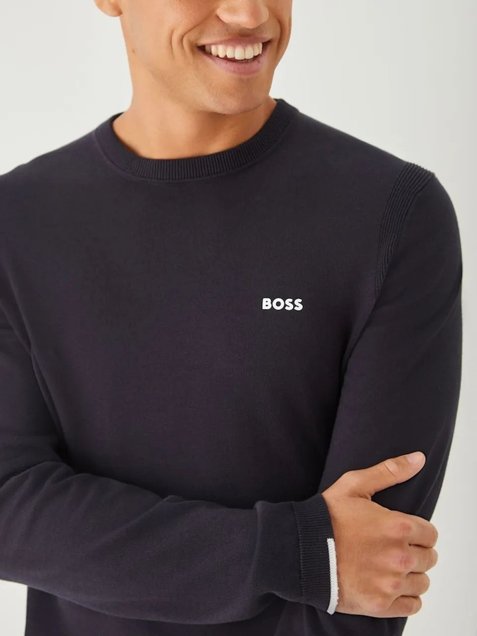 SUÉTER DE ALGODÃO COM DETALHES CONTRASTANTES HUGO BOSS - Foto 3