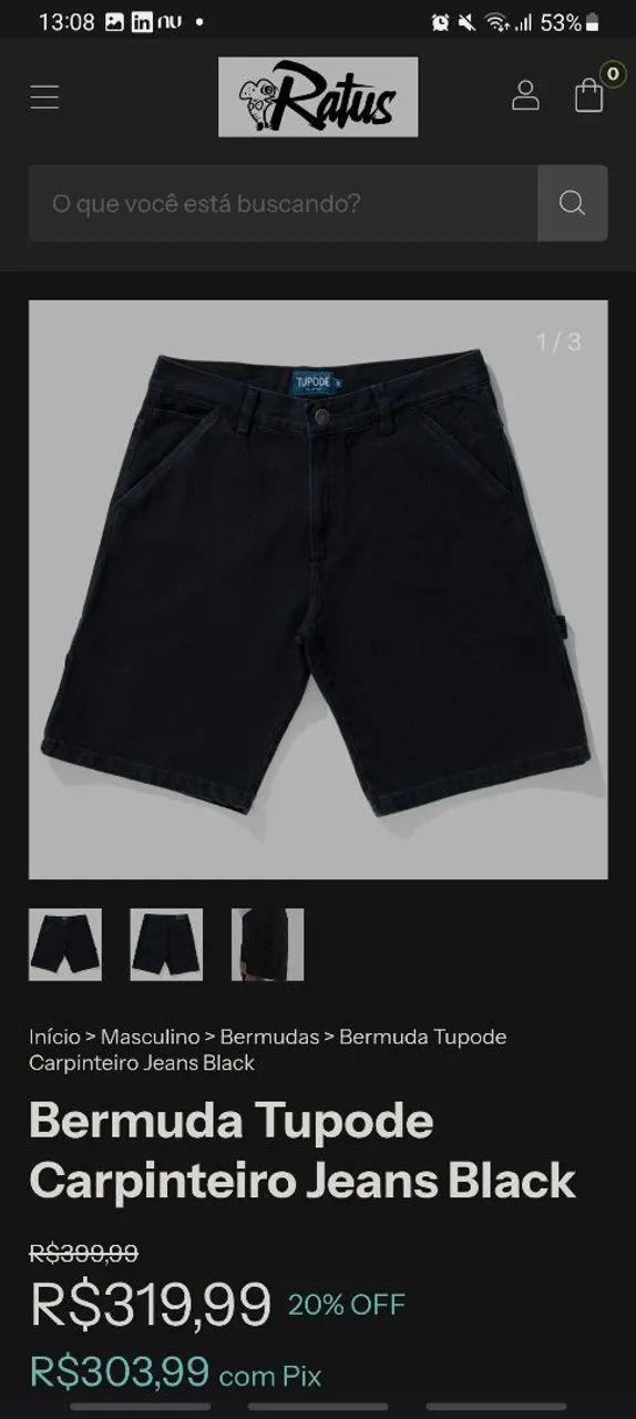 shorts baggy tupode (preco original eh em torno de 320) - Foto 3