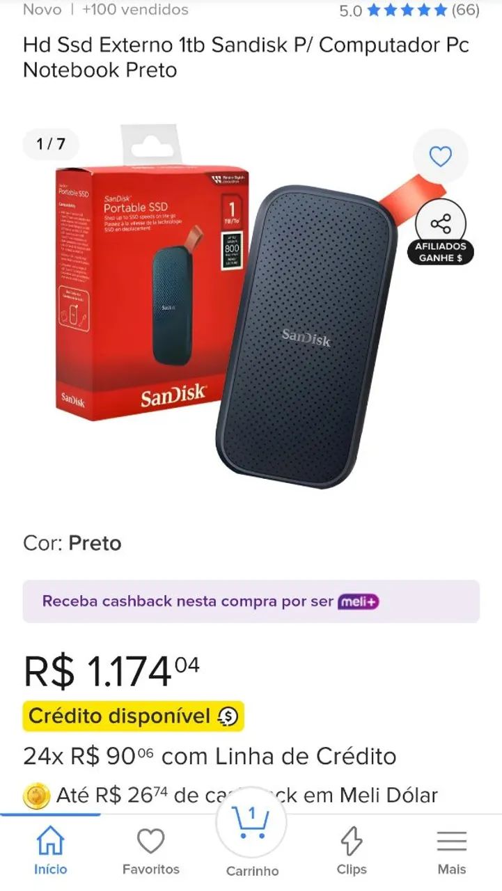 SSD Externo 1TB Sandisk - Foto 3