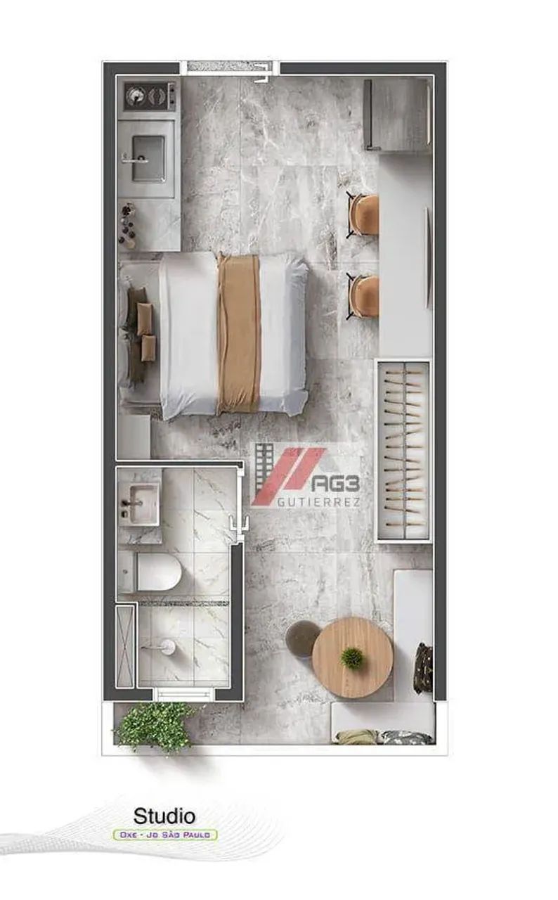 Apartamentos tipo Studio, 1 e 2 dormitórios, com opções com varanda, e lazer completo ao l - Foto 5