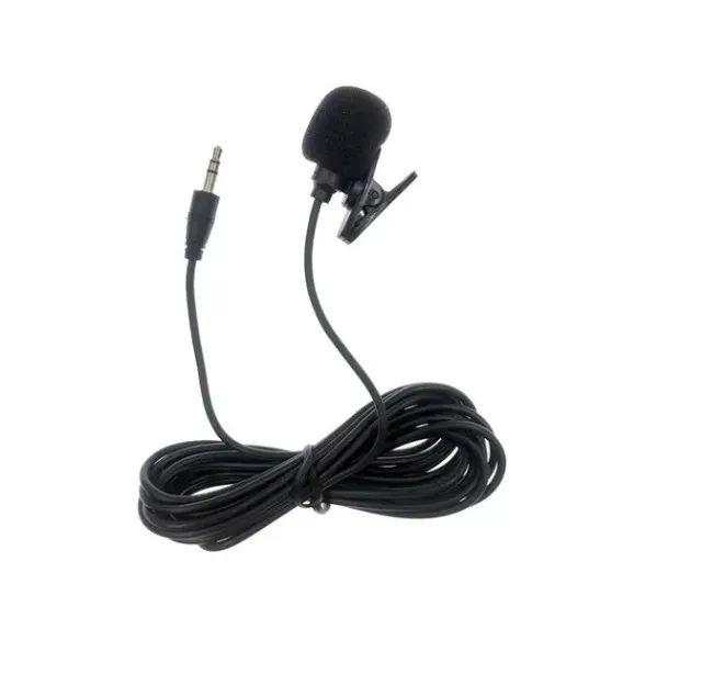 Microfone Lapela Profissional com Extensor Adaptador Celular P3/P2 M2 Preto