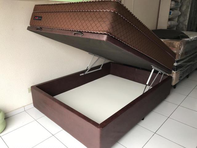 Cama Box Baú Casal + Colchão Palemax Molas Ensacadas - Pronta Entrega! - Foto 3